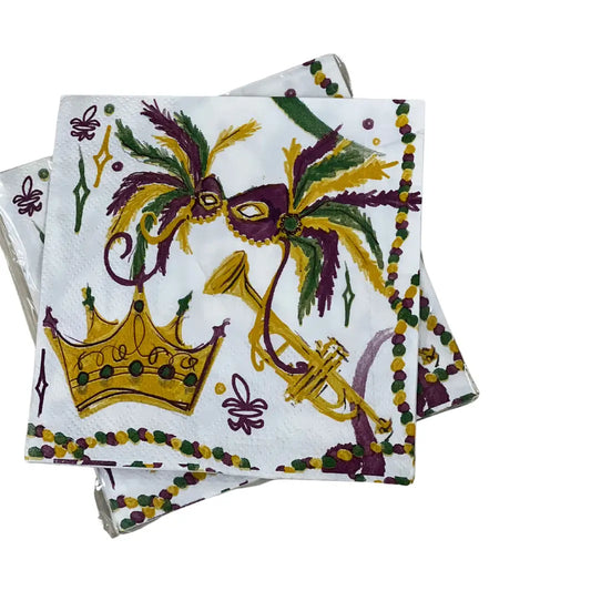 Mardi Gras Cocktail Napkins