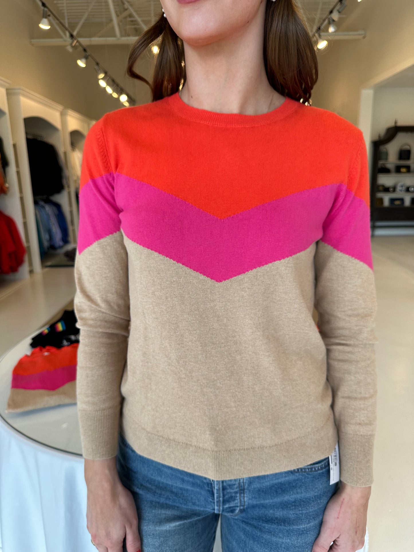 J Society Camel Chevron Sweater