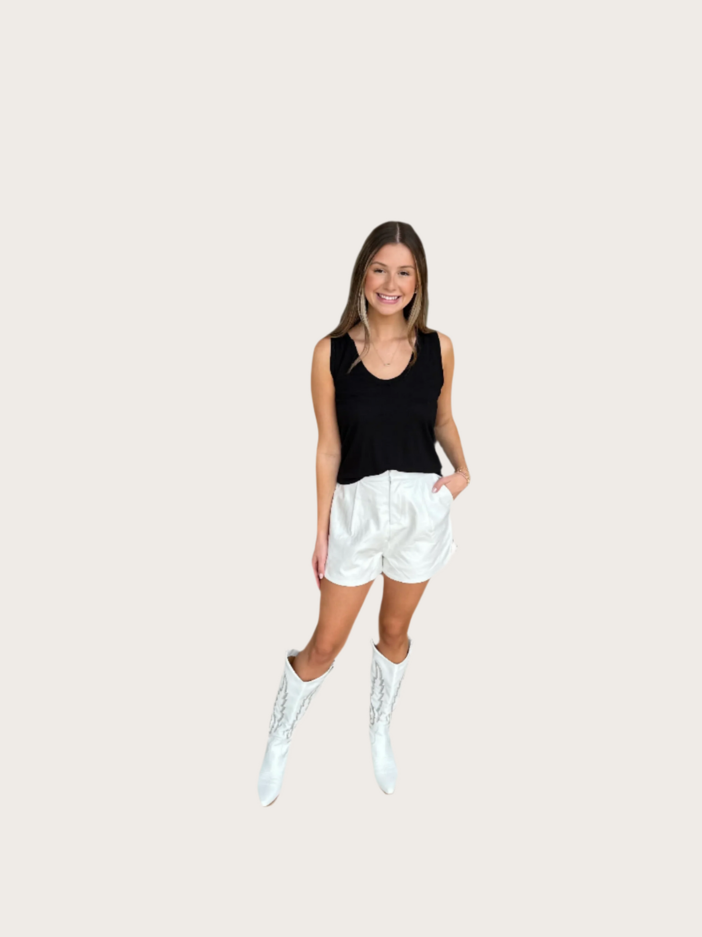 EAB Favorites White Patent Shorts