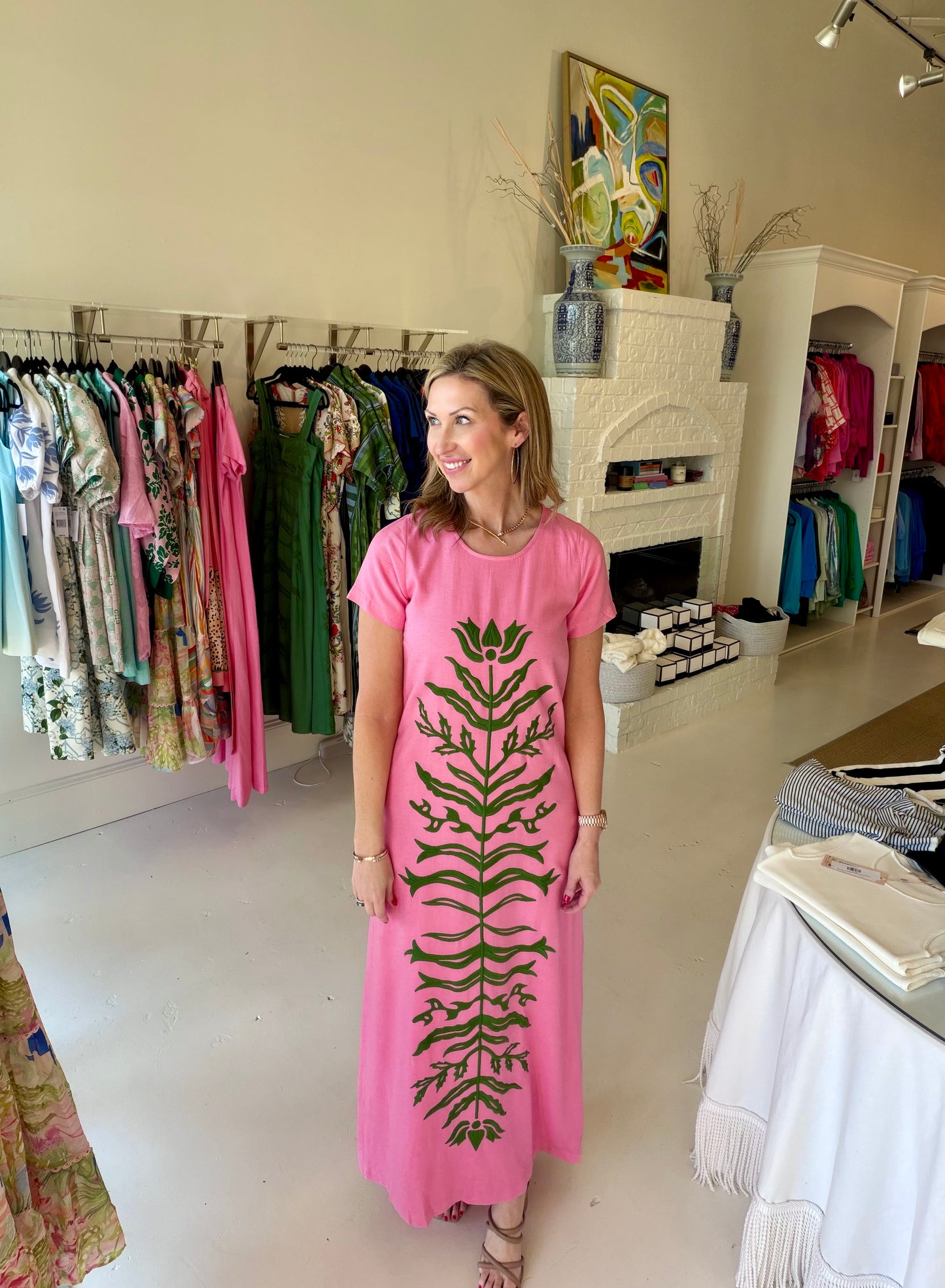 Emily McCarthy Cornelia Linen Dress - Rose