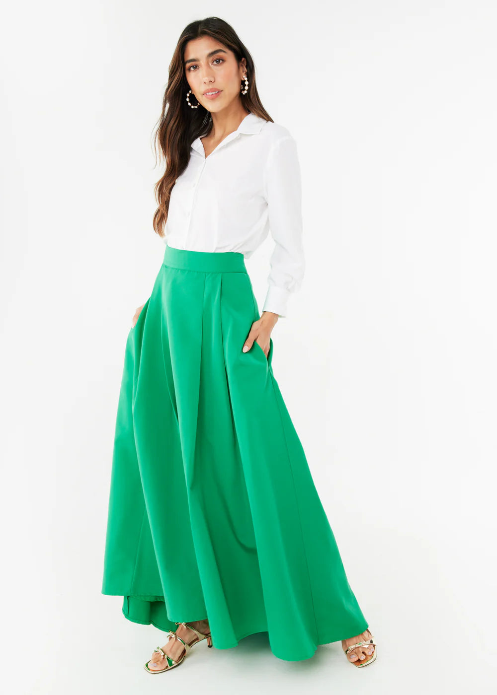 Olivia Faille Skirt - Green