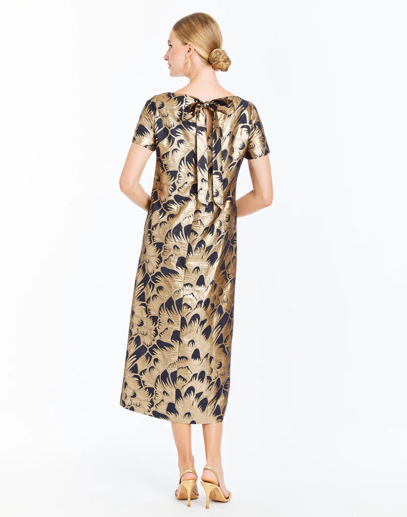 Mestiza Adria Midi Dress- Navy/Gold