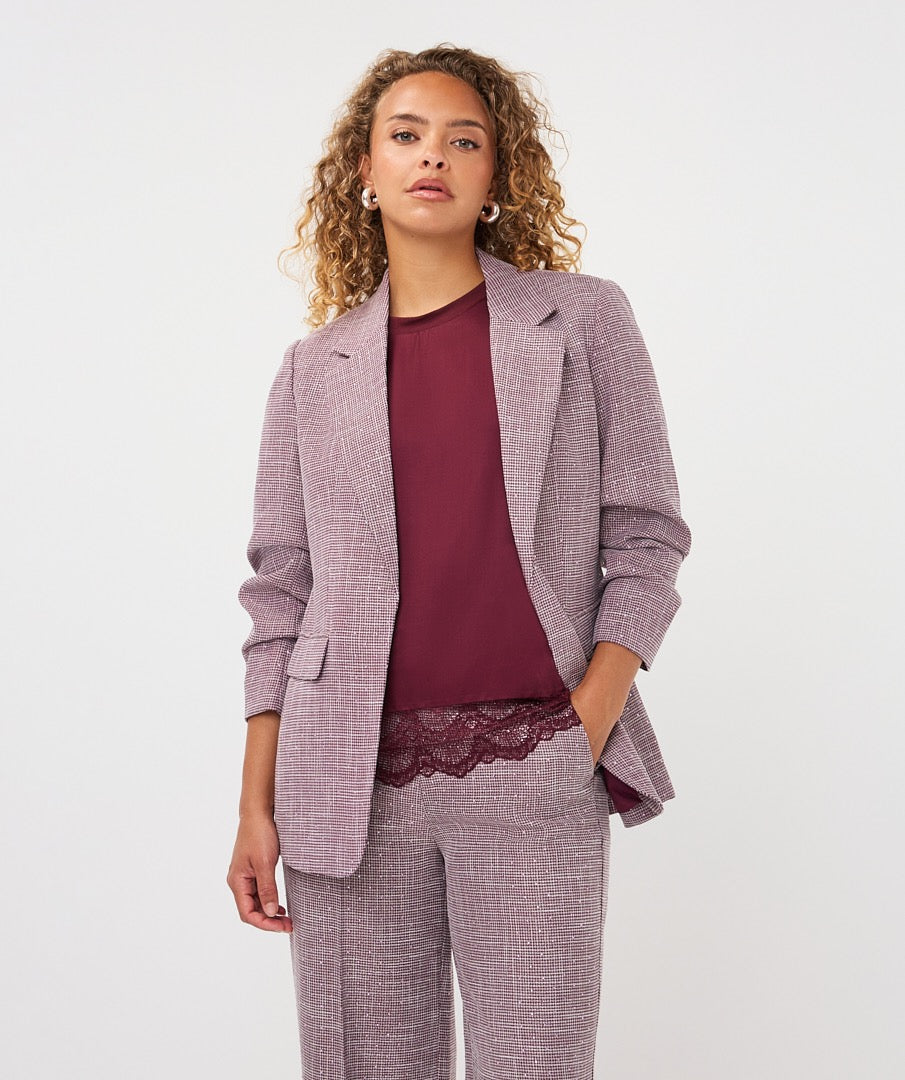Esqualo Blazer Fancy Strass- Merlot