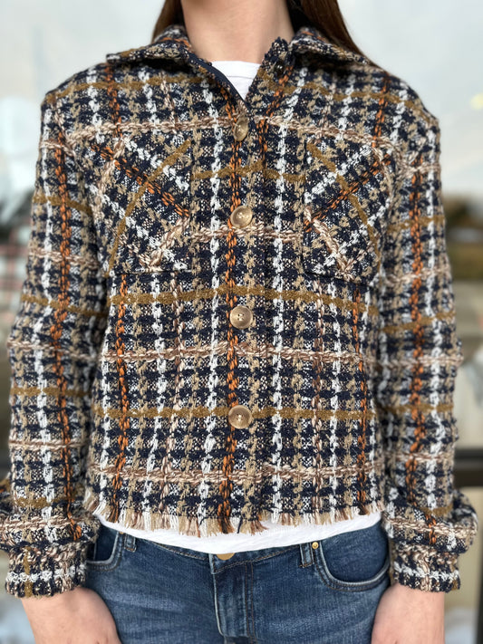 Charlie B Indigo Tweed Jacket