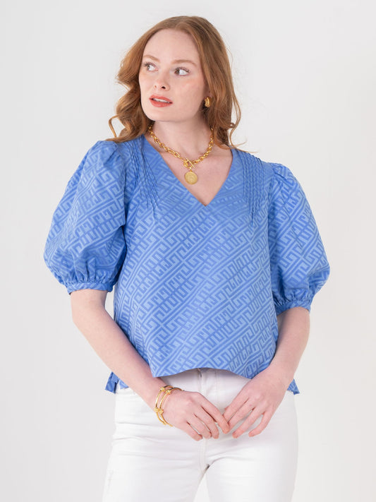 Emily McCarthy Penny Top - Blueberry Monogram