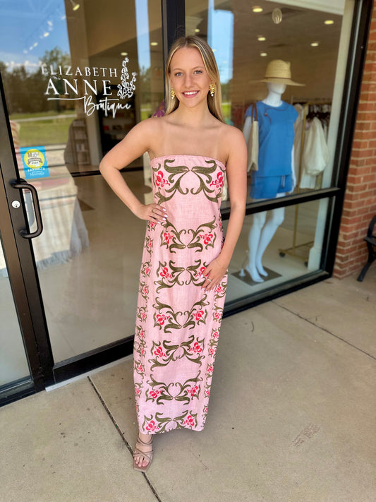 Anna Cate Dalton Strapless Dress- Blush