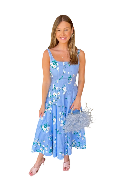 LaRoque Blue Floral Sofia Dress