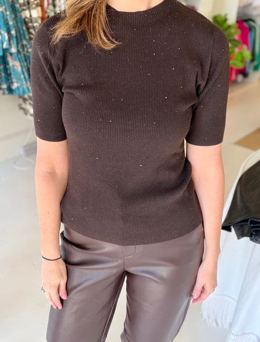 Esqualo Ribbed Tee with Stones