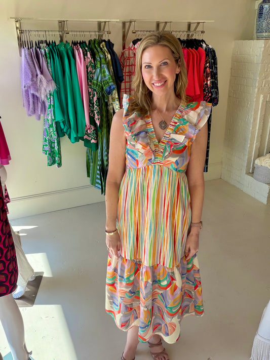 Joy Joy Painted Palms Dress