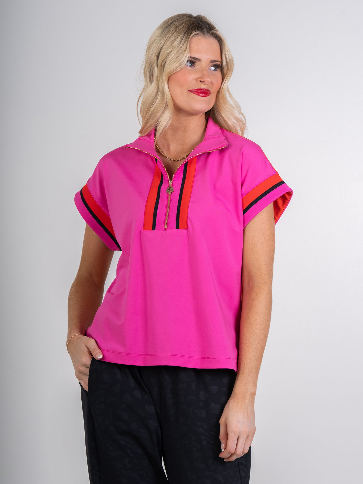 Emily McCarthy Poppy Pullover- Berry Color Block