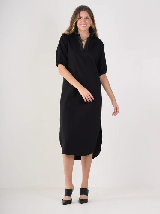 Emily McCarthy Poppy Caftan-Black Ponte