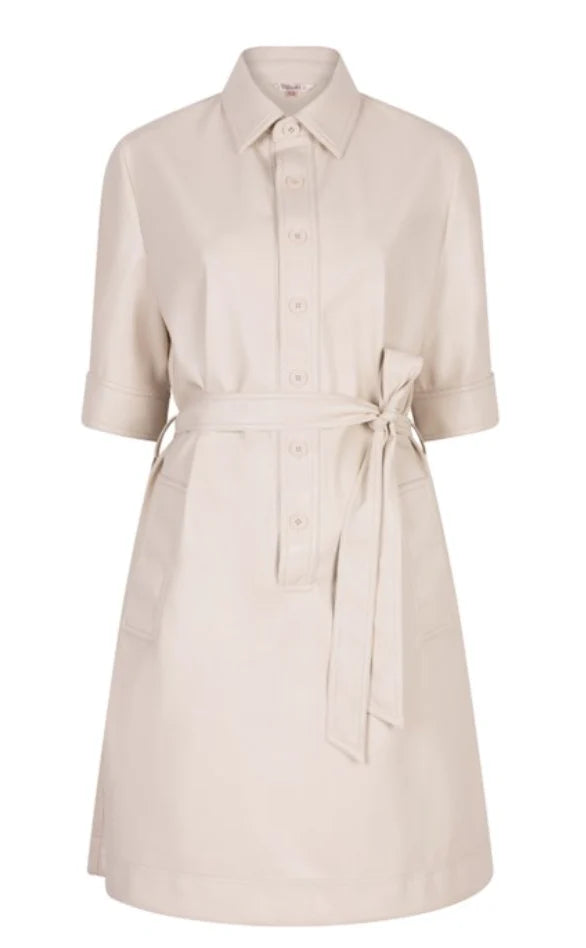 Esqualo Vegan Leather Dress - Beige