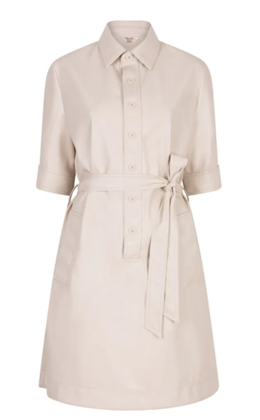 Esqualo Vegan Leather Dress - Beige