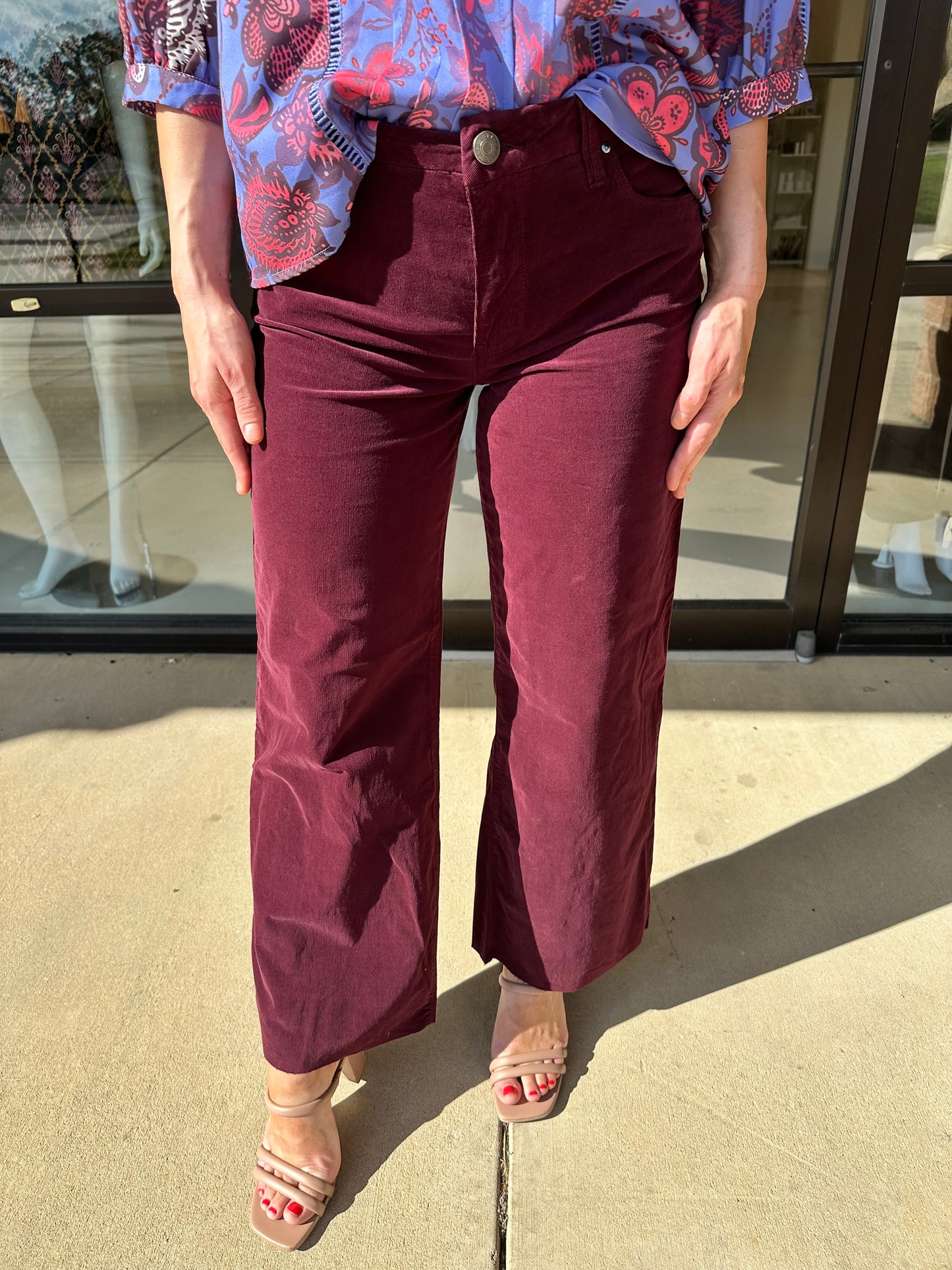 KUT Meg High Rise FAB AB Wide Leg- Dark Plum