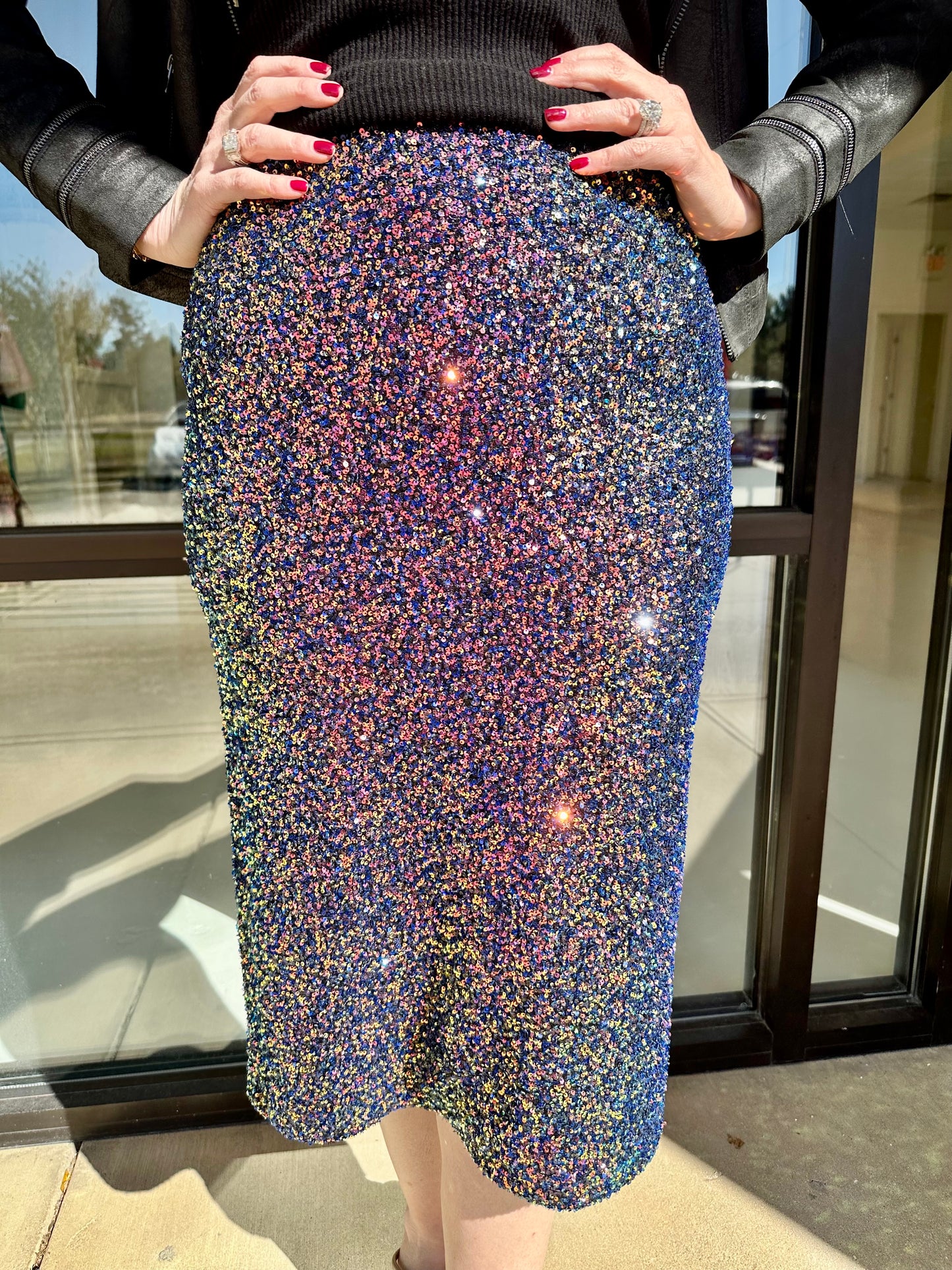 Esqualo Long Sequins Skirt