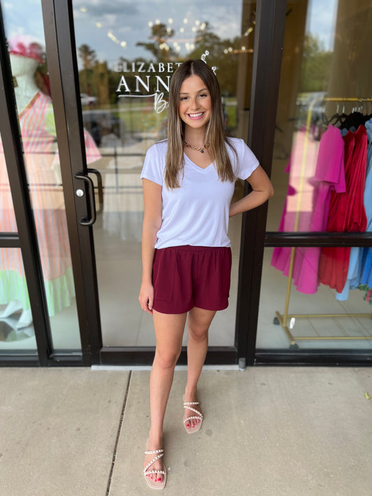 Joy Joy Pull on Short- Maroon