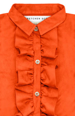 Gretchen Scott Ruffle Rumble Blouse - Ultra Suede