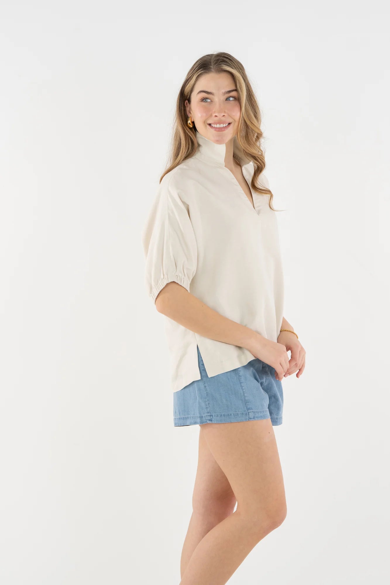 Emily McCarthy Poppy Top - Sandshell Linen