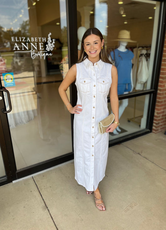 Renuar Woven Dress- White