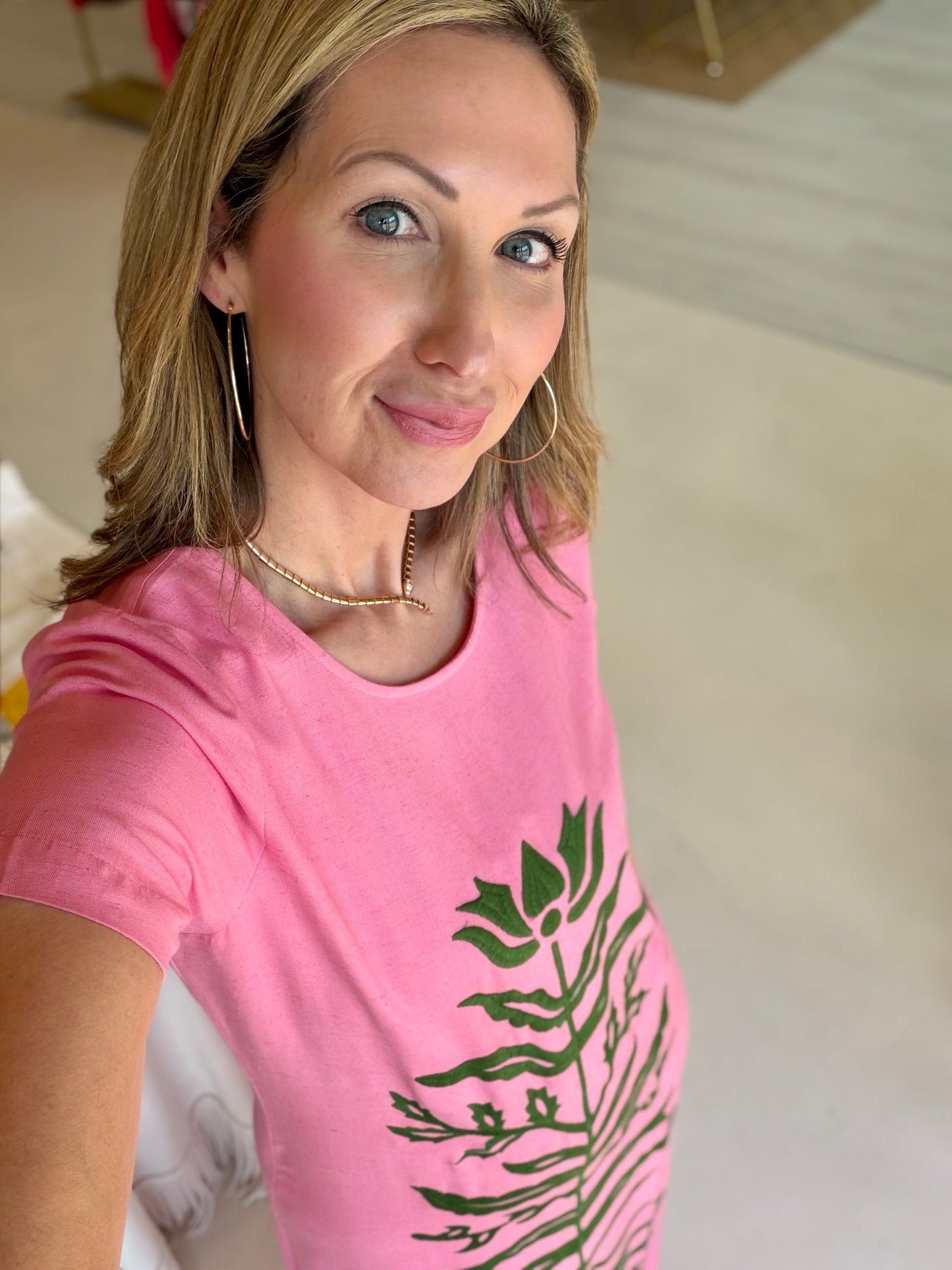 Emily McCarthy Cornelia Linen Dress - Rose