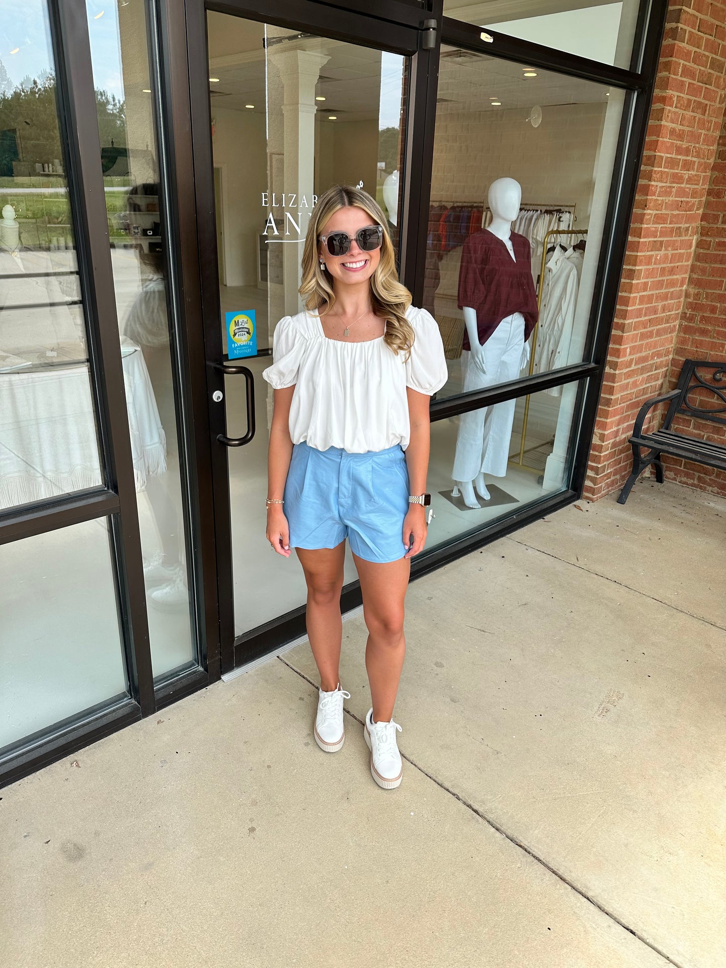 EAB Favorites Powder Blue Patent Shorts