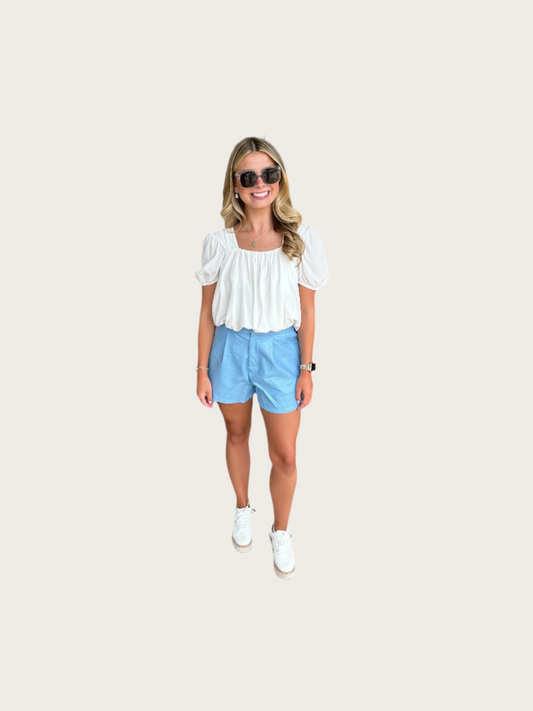 EAB Favorites Powder Blue Patent Shorts