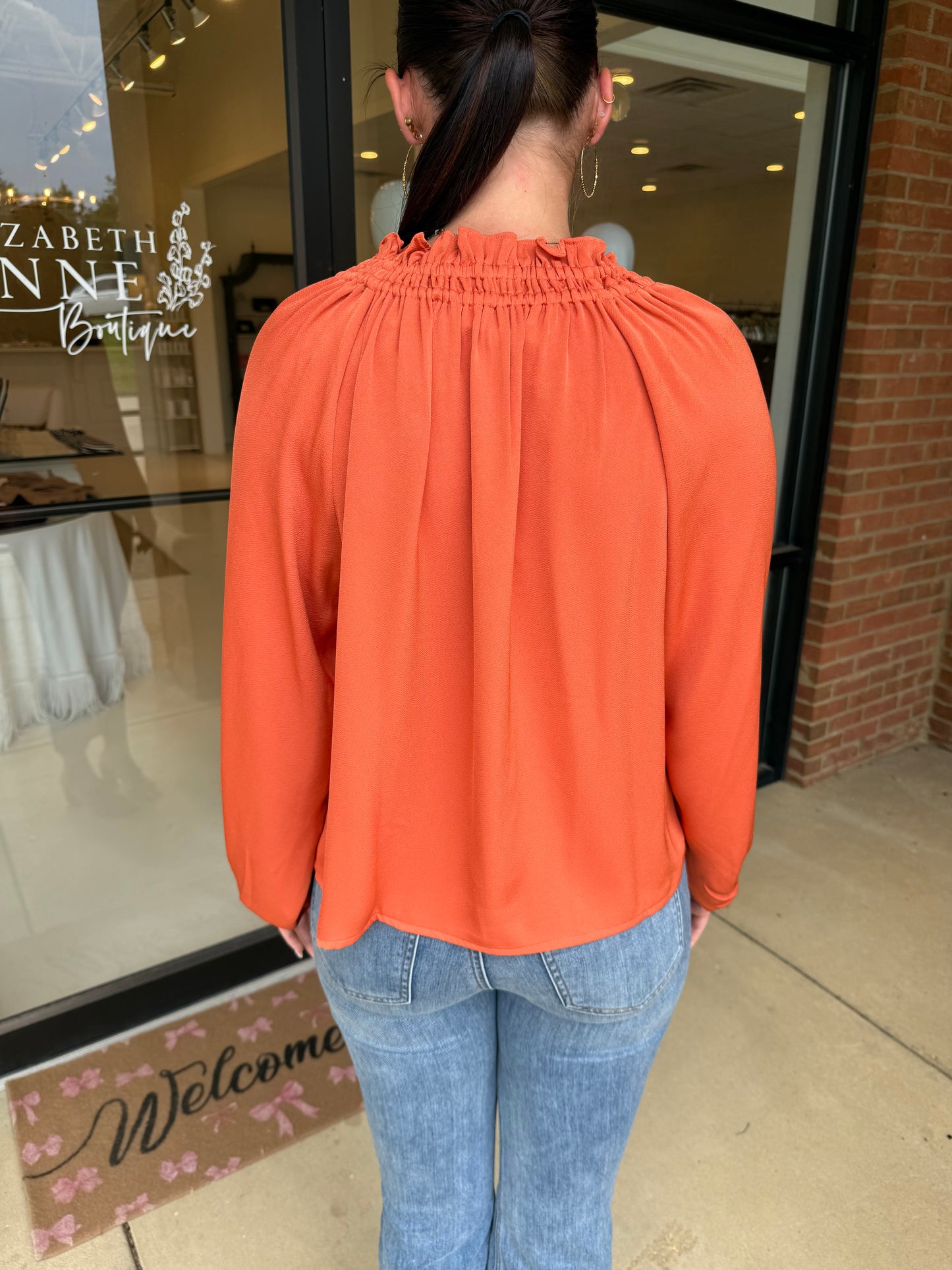 Joy Joy Peasant Top - Pumpkin