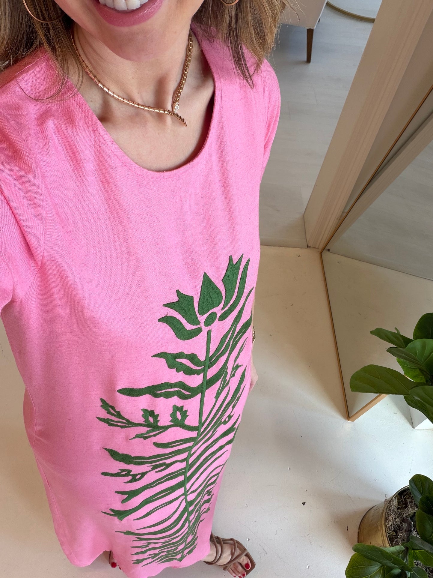 Emily McCarthy Cornelia Linen Dress - Rose