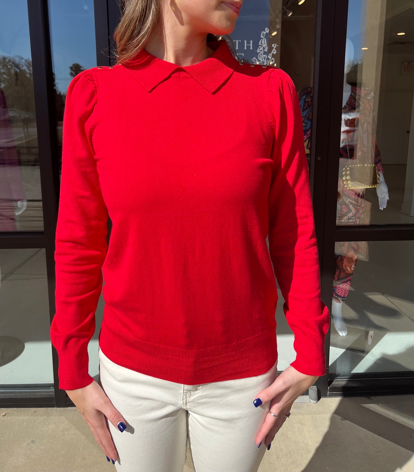 Esqualo Red Collar Sweater