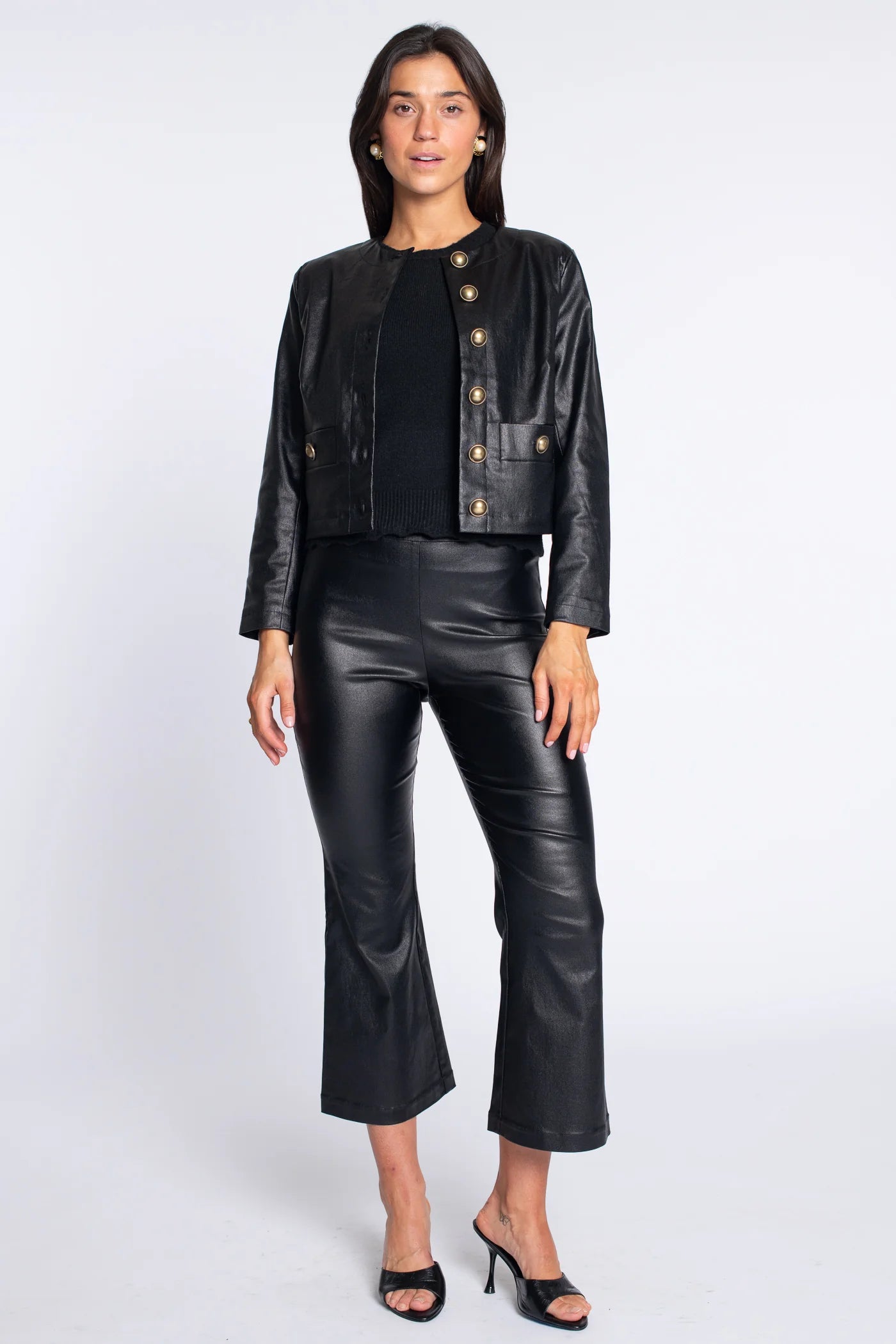 Elizabeth James Remy Jacket - Black Metallic Denim