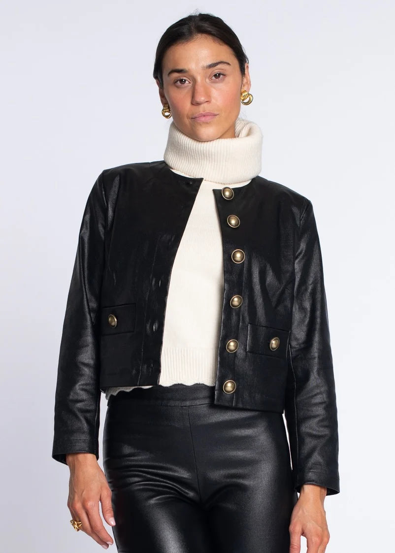 Elizabeth James Remy Jacket - Black Metallic Denim