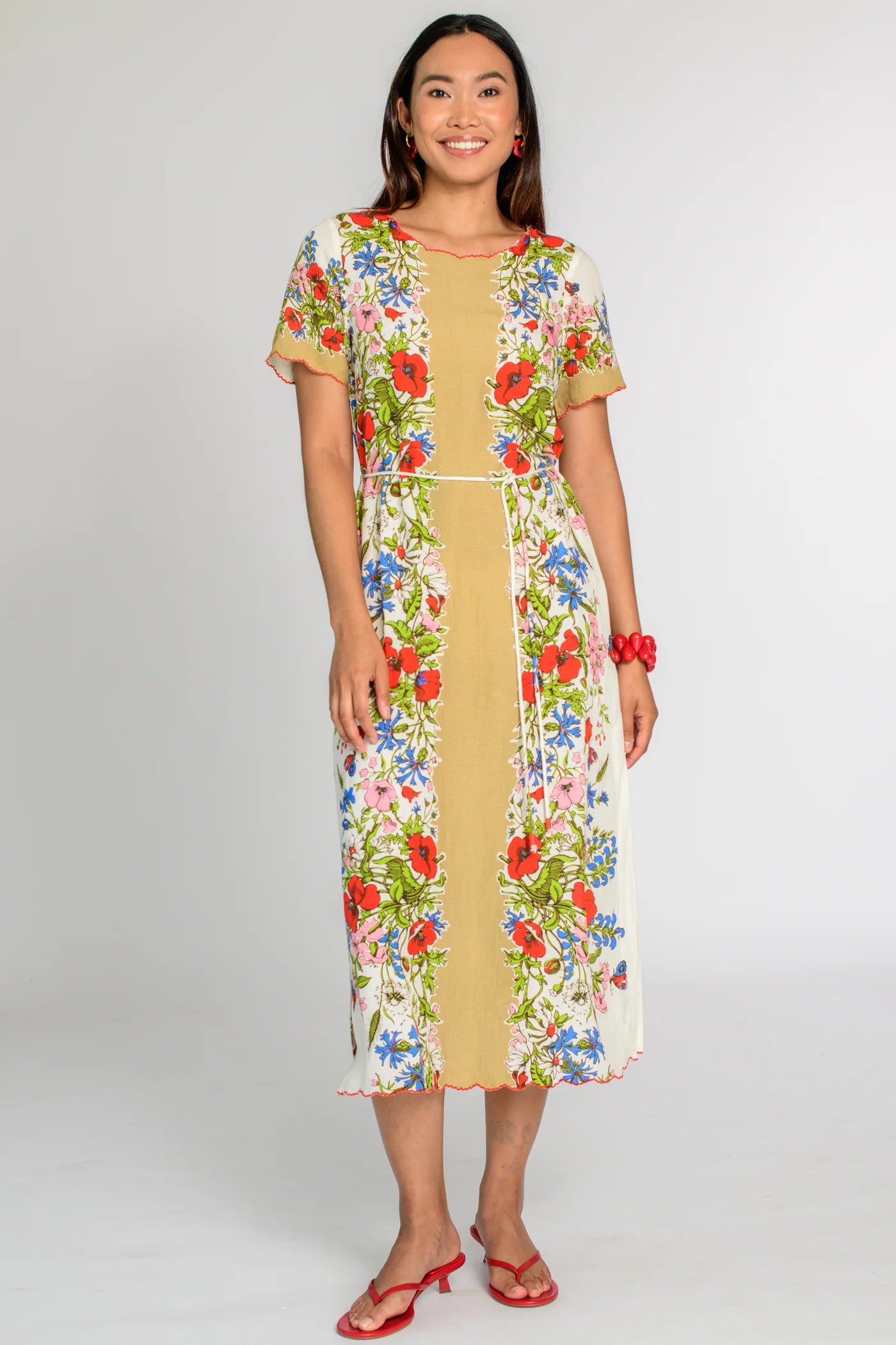 Elizabeth James Tess Midi Dress - Butterfly Garden