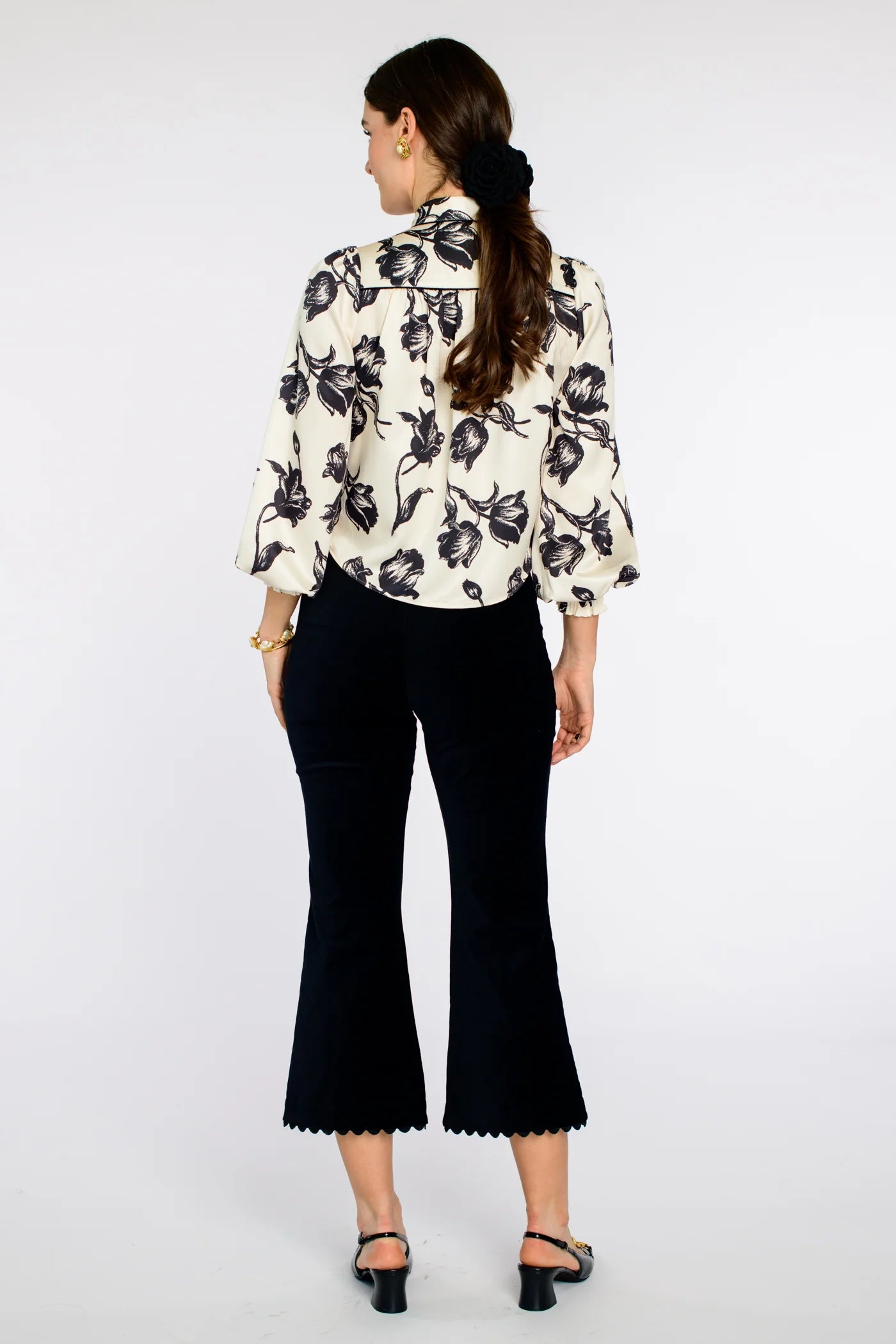 Elizabeth James Brit Bow Blouse - Snow Tulip
