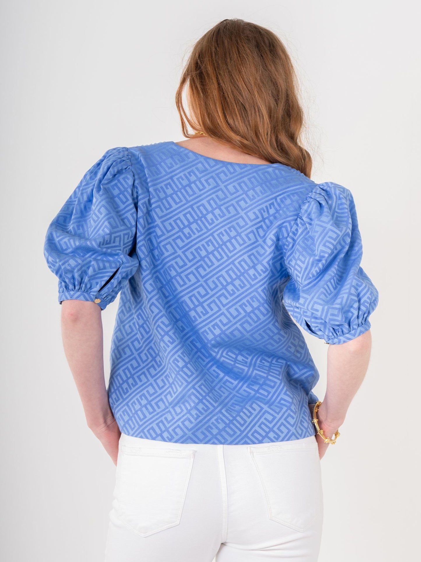 Emily McCarthy Penny Top - Blueberry Monogram