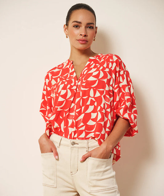 Raglan Scarlet Graphic Blouse