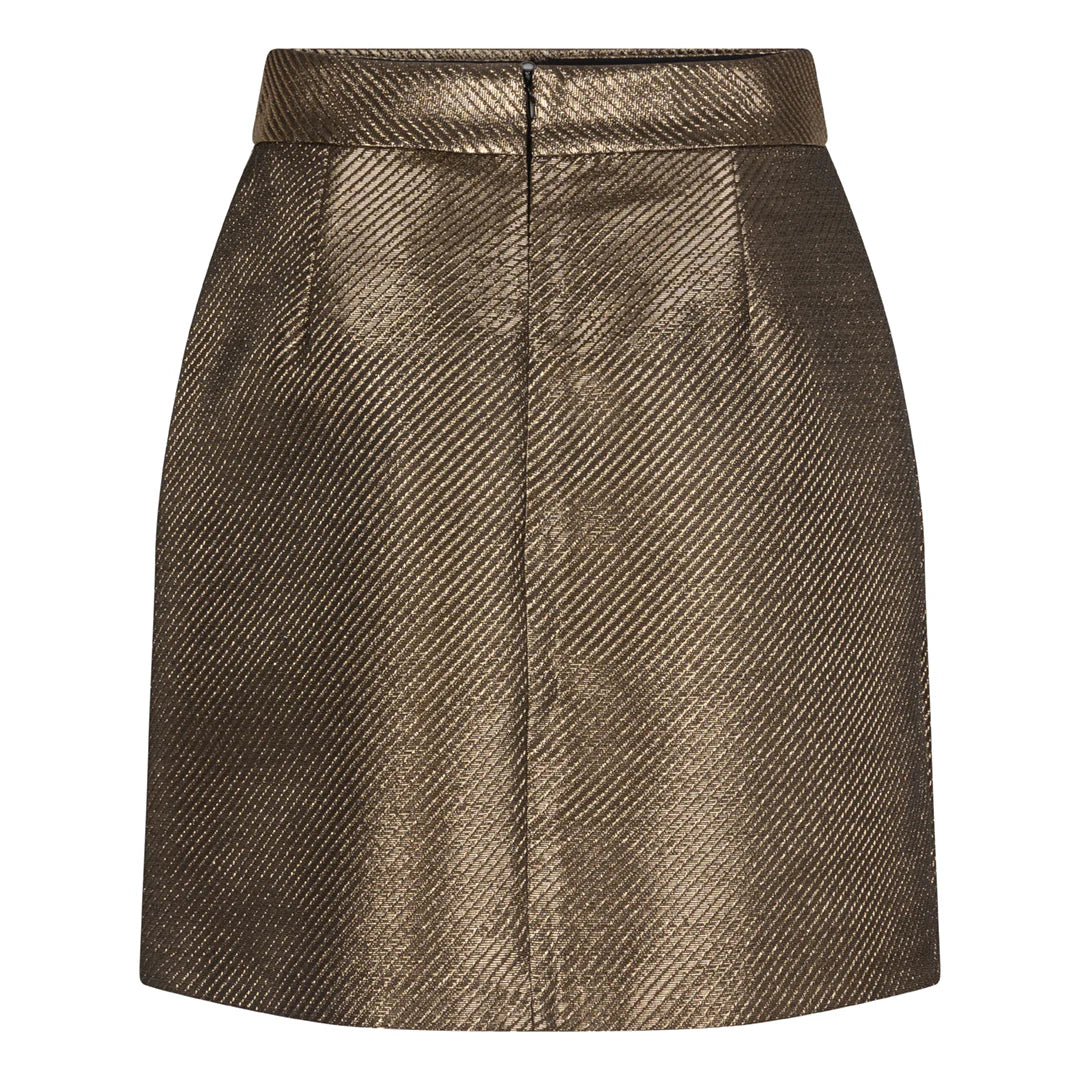 Esqualo Metallic Satin Skirt - Gold