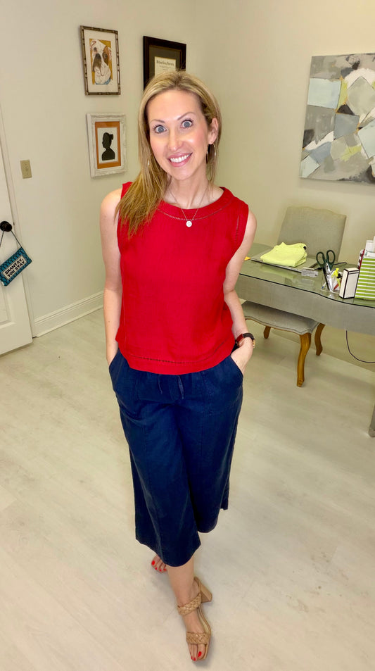 Melissa Nepton Alani Linen Pants - Navy