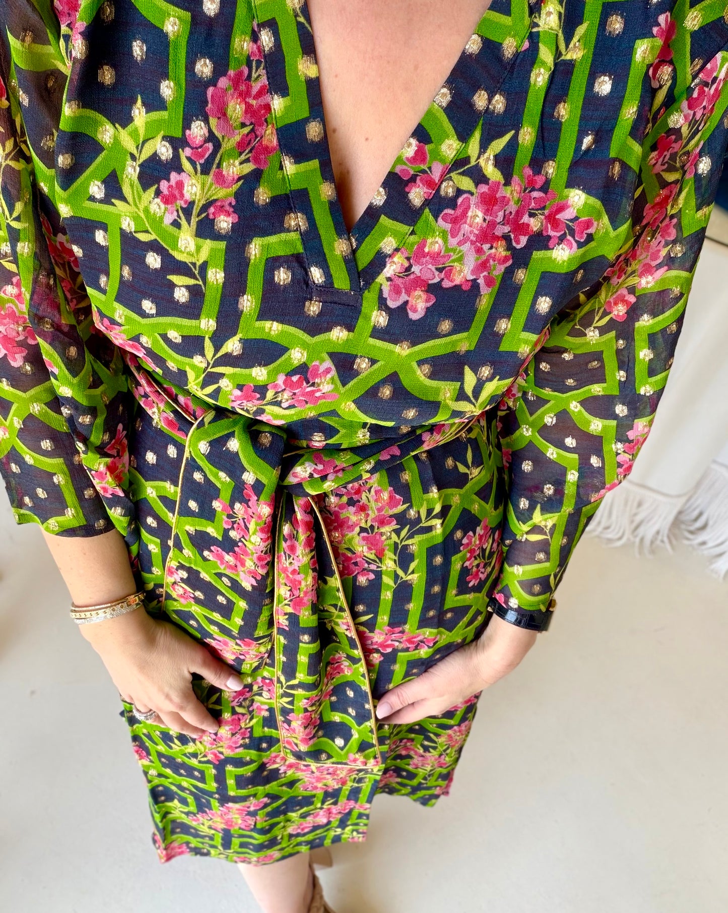Holly Shae Maria Caftan - Vine & Dandy Bougainvillea Dot Lurex