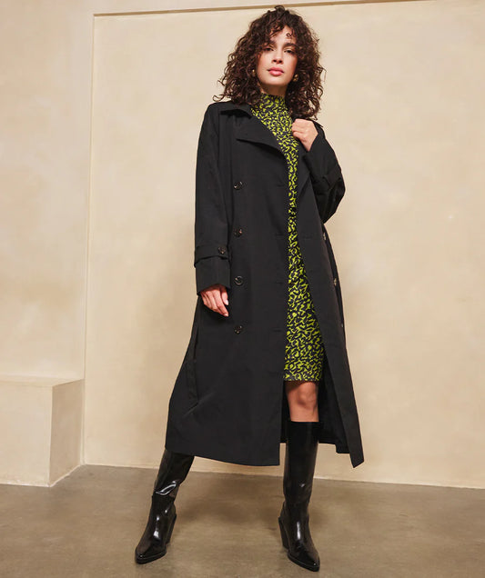 Esqualo Trench Coat - Black