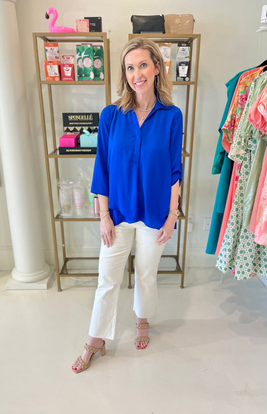 Renuar Woven Blouse- Royalty