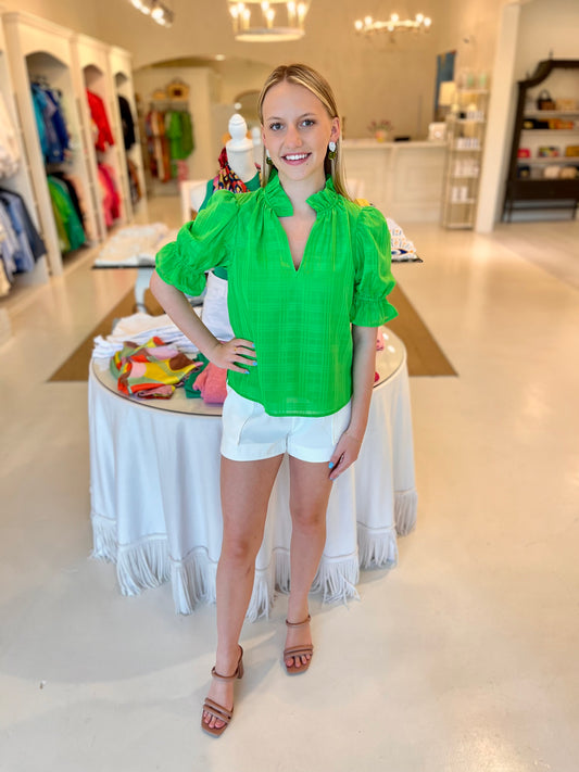 Alden Adair Lottie Top- Greenery