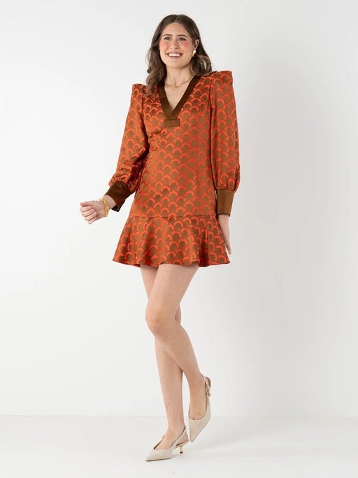 Emily McCarthy Jenny Dress - Tangerine Mod