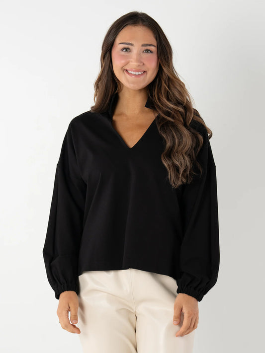 Emily McCarthy Long-Sleeve Poppy - Black Ponte