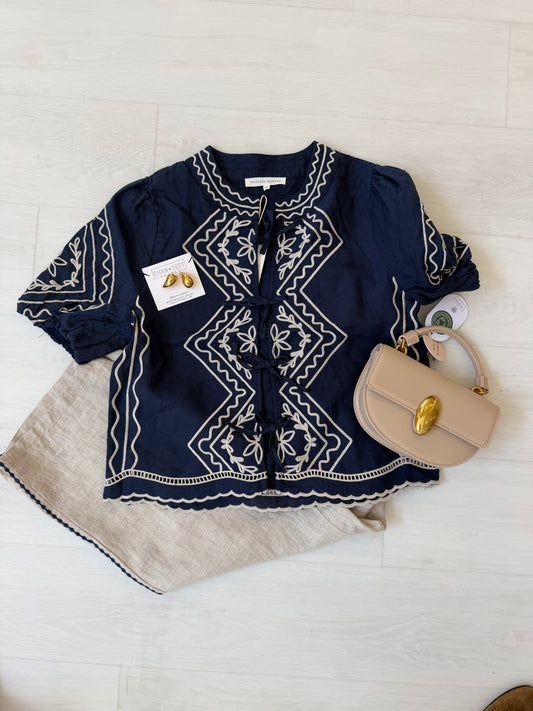 Melissa Nepton Nina Blouse - Navy
