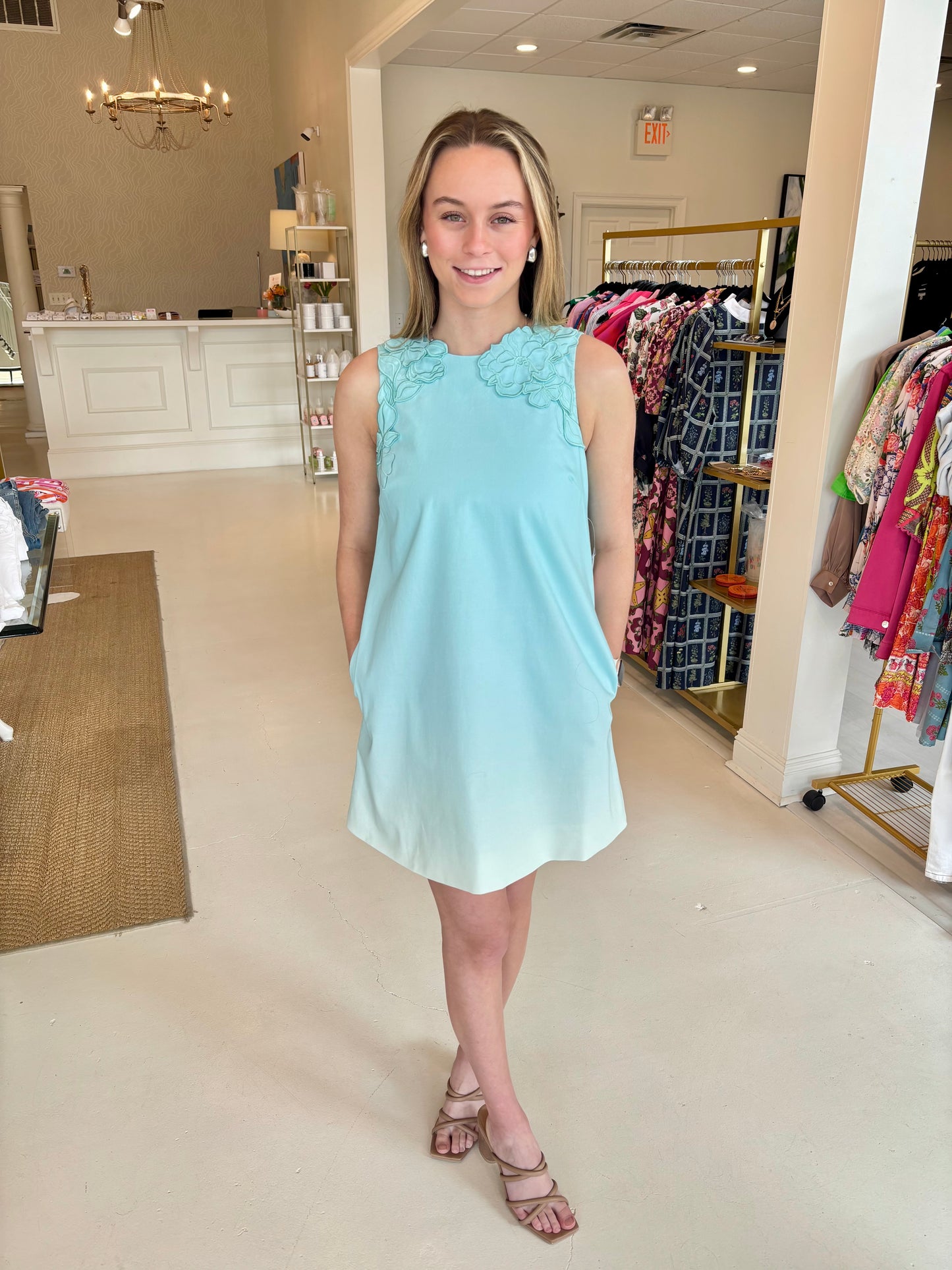 Mestiza Juniper Shift Mini Dress - Aegean Calypso