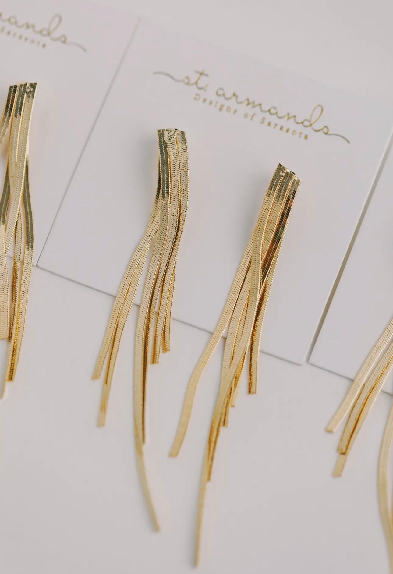 EAB Favorites Skinny Gold Cascading Tassel Earrings