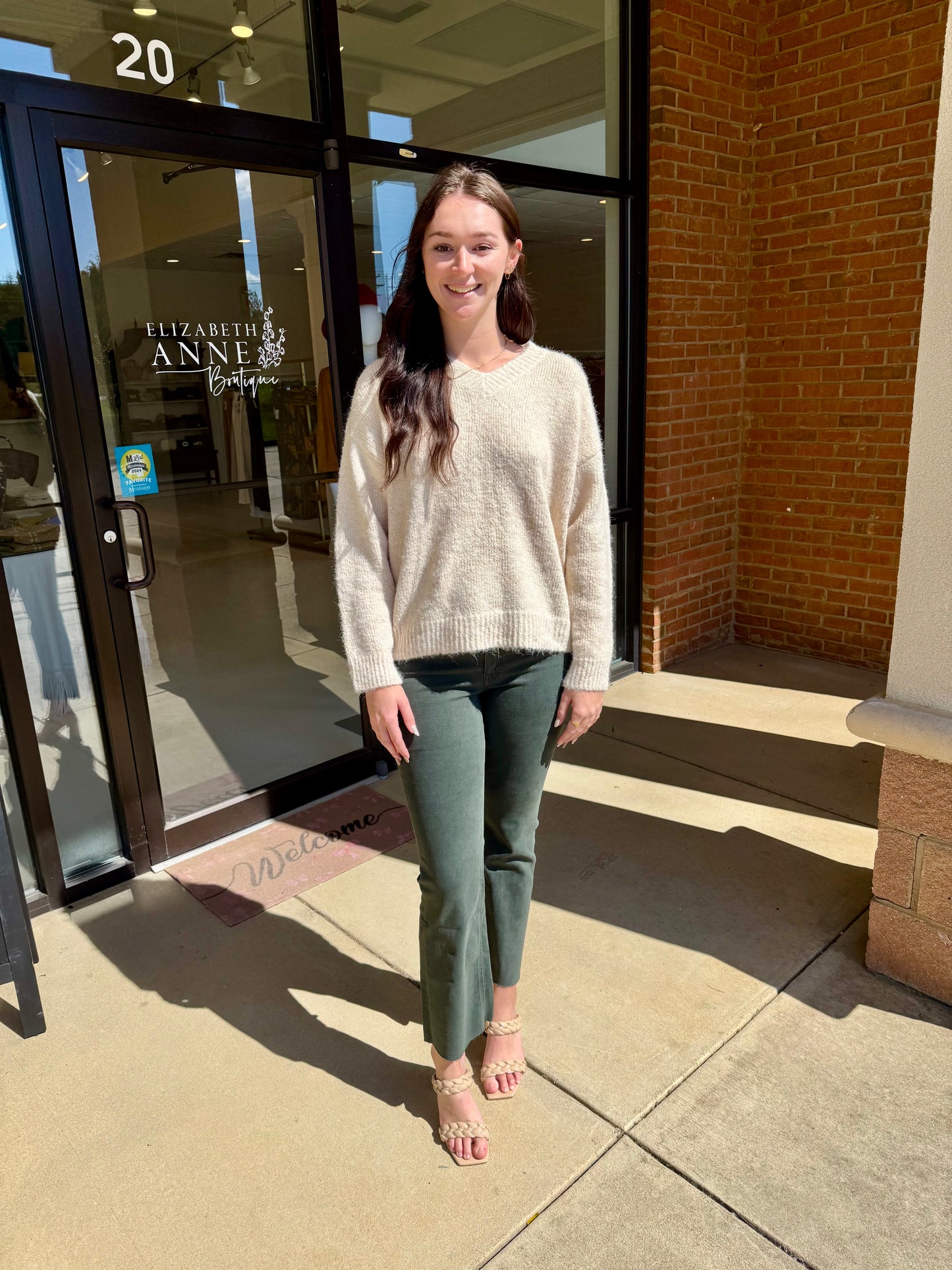 Esqualo V-Neck Sweater - Sand