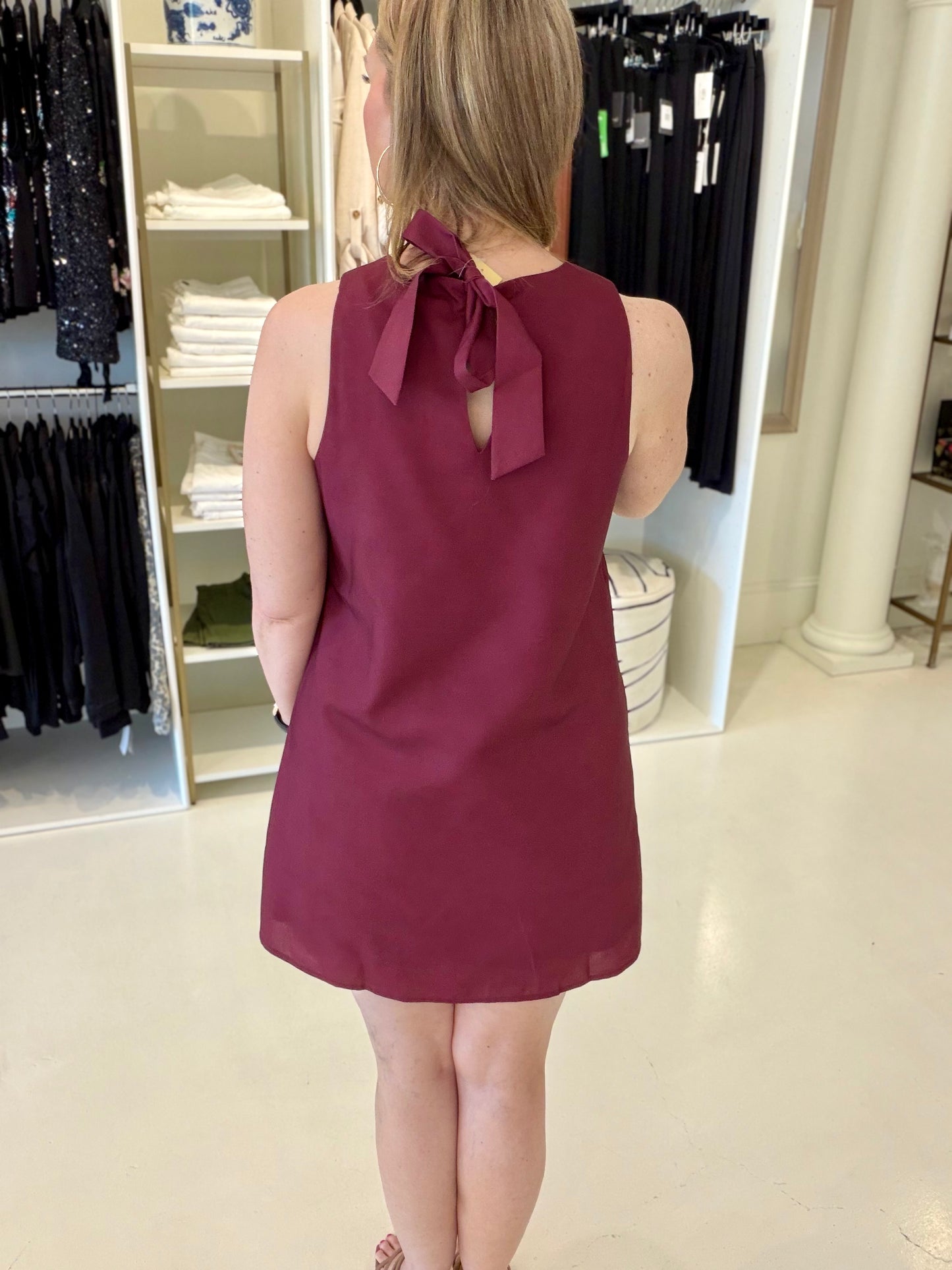 Jade Sheath Dress- Maroon