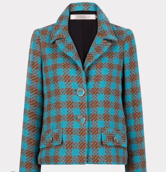 Esqualo Houndstooth Blue Blazer