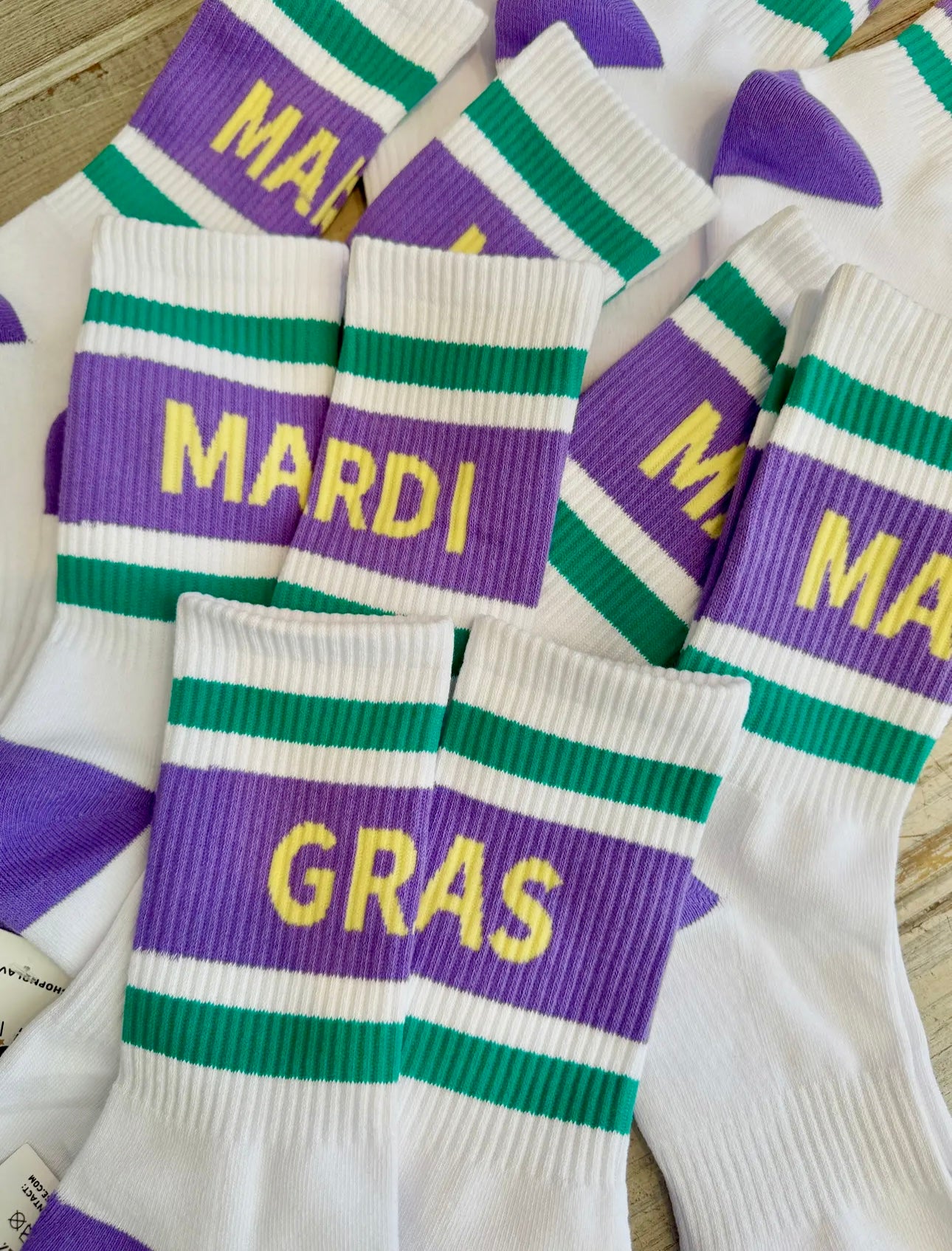 Mardi Gras Varsity Socks